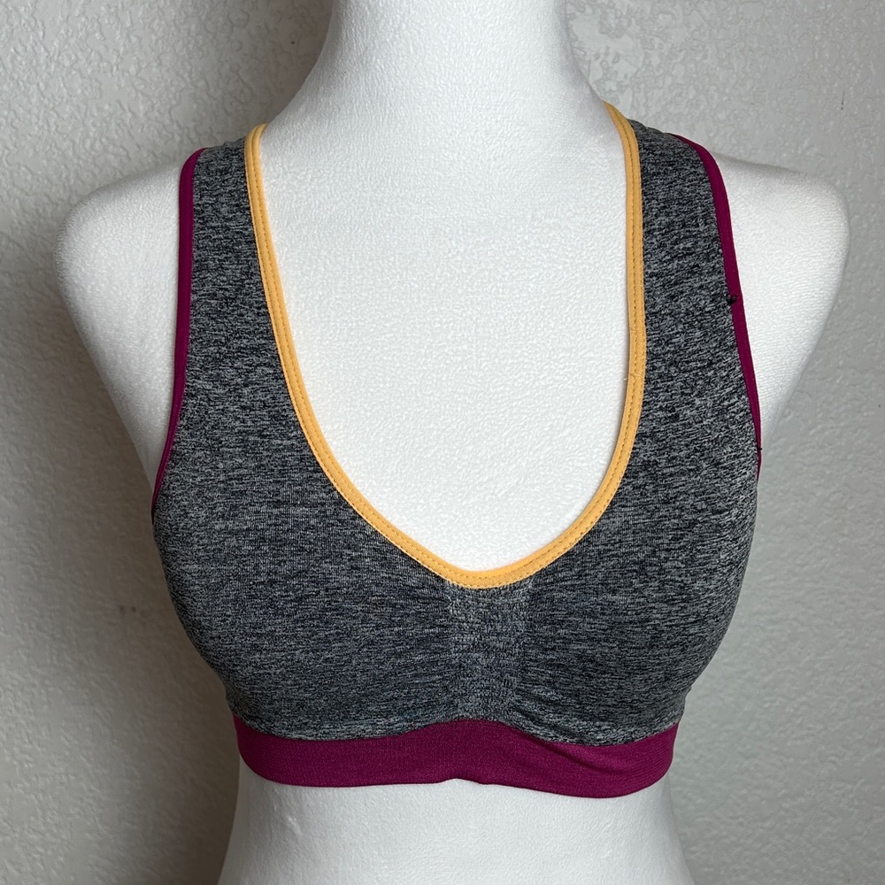 Joe Boxer Charcoal and Magenta Sports Bra